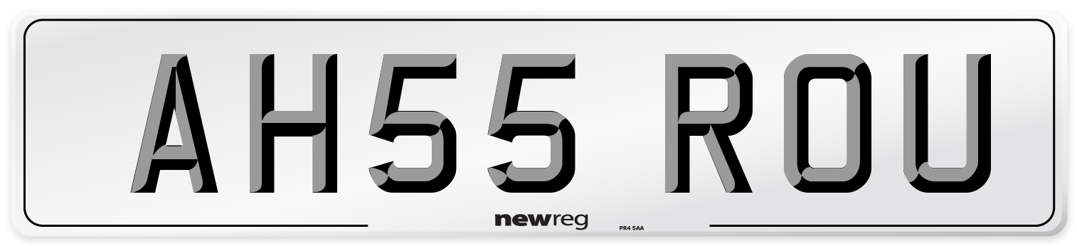 AH55 ROU Number Plate from New Reg